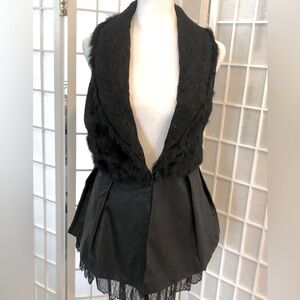 MOMA absolutely beautiful vest. Faux fur, faux leather and lace. Back pleats